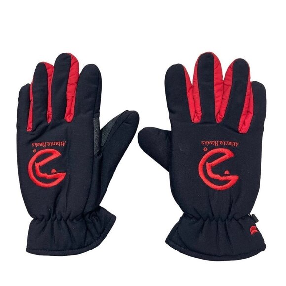 ATLANTA HAWKS Men's Black Red Gloves Small/Medium Winter Gear‎ Thinsulate Logo - Picture 14 of 15